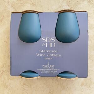 SDS For HD Stemmed Silicone Wine Goblets Green 11.83 fl oz (set of 2)